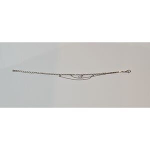 Women’s Silver Tone Rhinestone Bracelet – 9” Adjustable Chain – Elegant Jewelry